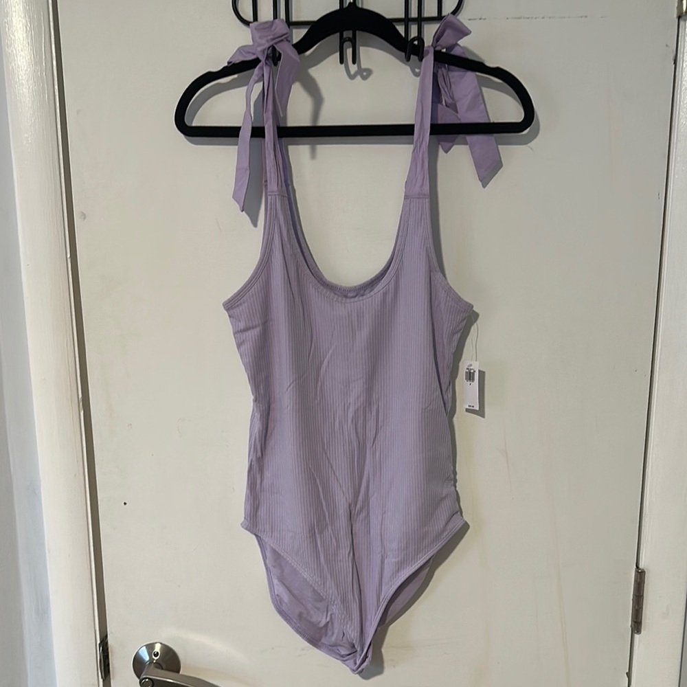 Lavender bodysuit with Tie Straps